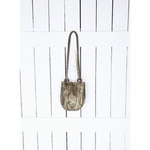 Vintage metallic leather bucket bag/Atalla Handbags/leather shoulder purse